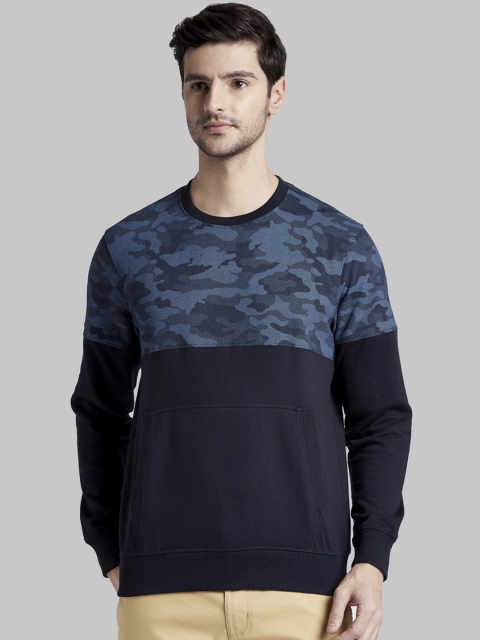 

Parx Men Navy Blue Camouflage Printed Sweatshirt