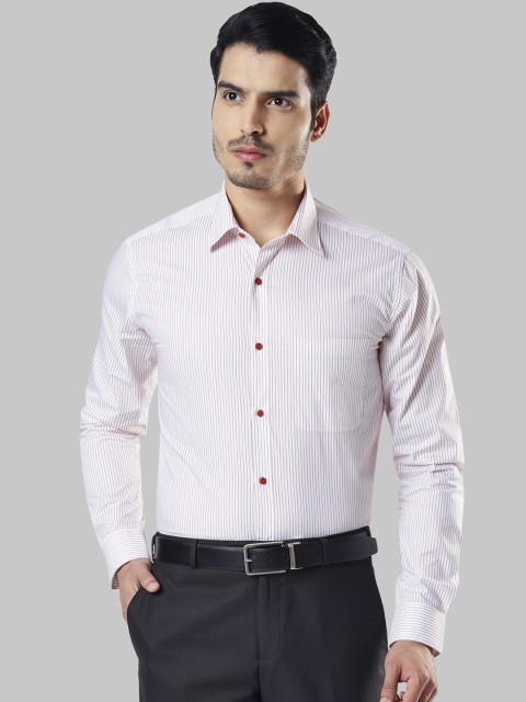 

Raymond Men Pink & Off-White Slim Fit Striped Casual Shirt