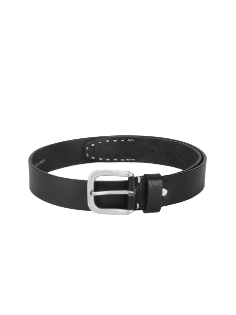 

Red Tape Men Black Textured Leather Belt