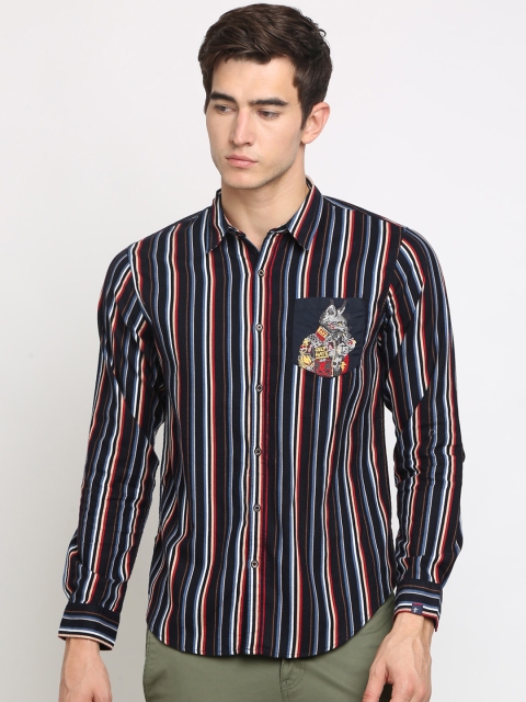 

Breakbounce Men Multicoloured Regular Fit Striped Casual Shirt, Multi