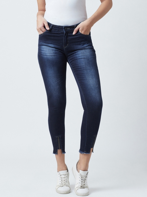 

Devis Women Blue Skinny Fit Mid-Rise Clean Look Cropped Stretchable Jeans