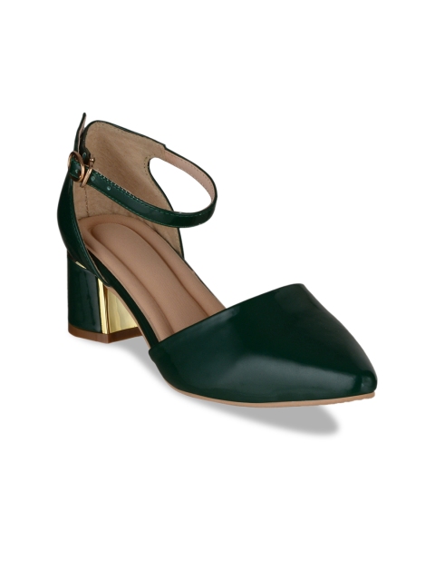 

Sherrif Shoes Women Green Solid Pumps