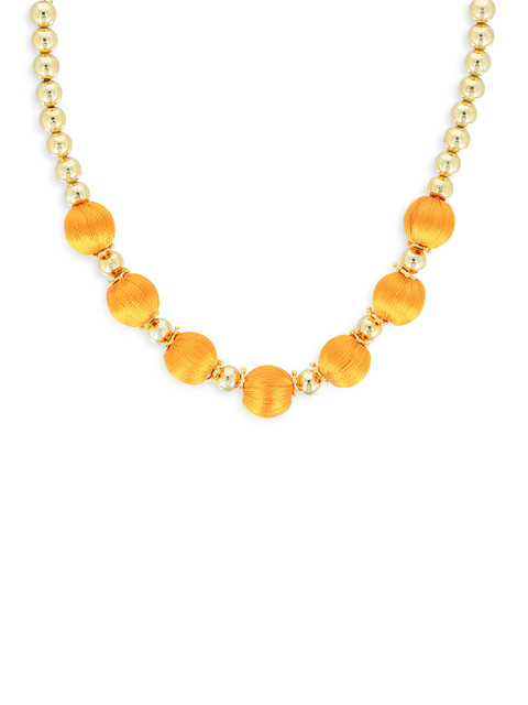 

AKSHARA Girls Gold-Toned & Yellow Synthetic Handcrafted Necklace