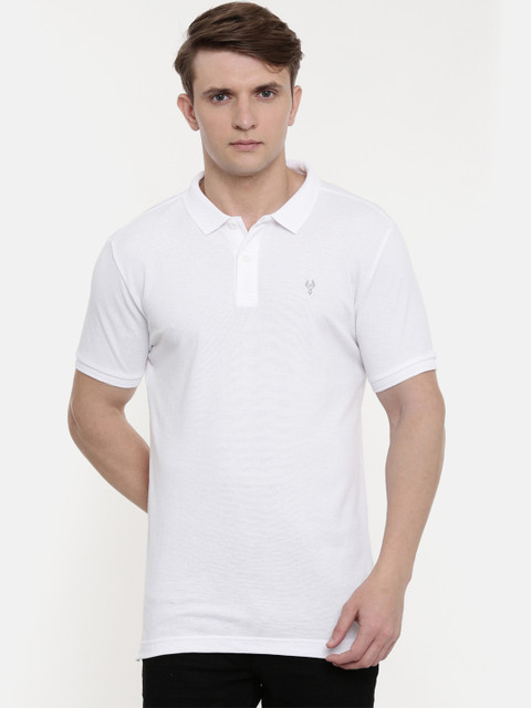 

Classic Polo Men White Solid Polo Collar T-shirt