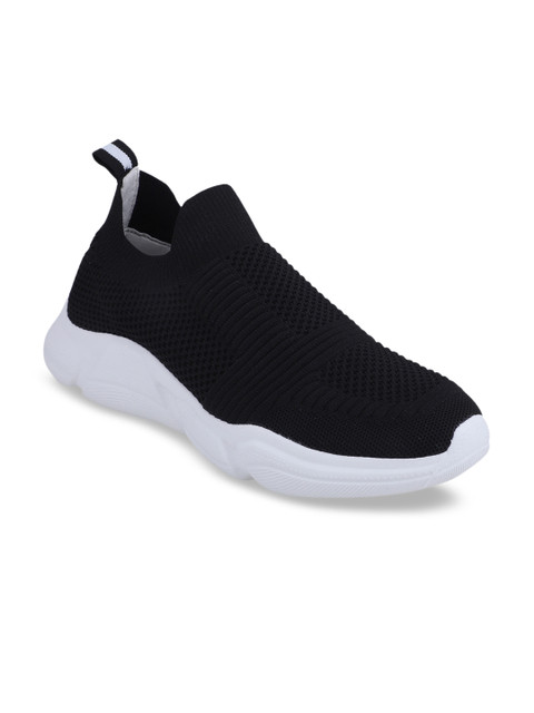 

pelle albero Men Black Woven Design Slip-On Sneakers