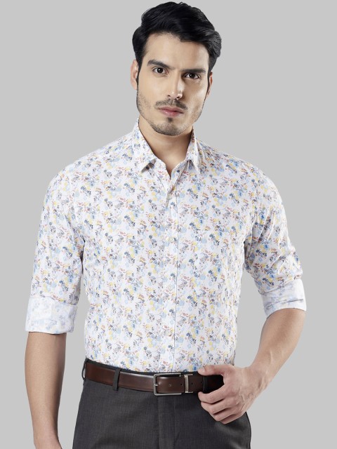 

Raymond Men White & Blue Regular Fit Printed Formal Shirt