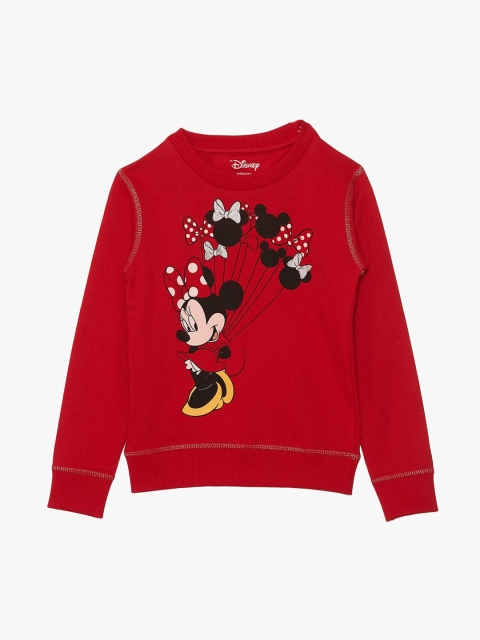 

Kids Ville Girls Red Mickey & Friends Printed Sweatshirt