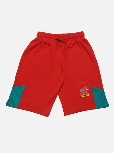 

TINY HUG Boys Red Printed Regular Fit Regular Shorts