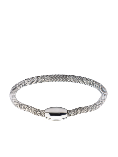 

Inox Jewelry Silver-Toned Stainless Steel Polished Mesh Bracelet