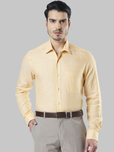 

Raymond Men Yellow Regular Fit Self Design Formal Shirt