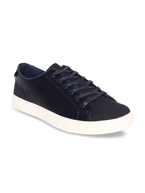 

Arrow Men Navy Blue Solid Leather Sneakers