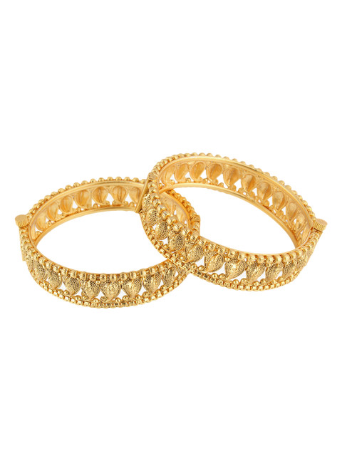 

Adwitiya Collection Set Of 2 24K Gold-Plated Embellished Designer Bangles