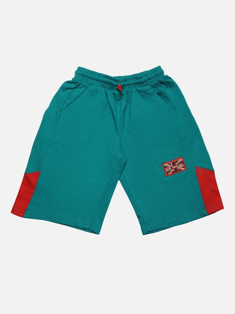 

TINY HUG Boys Teal Printed Regular Fit Regular Shorts
