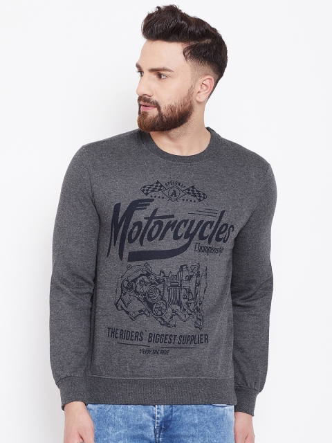

Austin wood Men Charcoal Grey Printed Sweatshirt