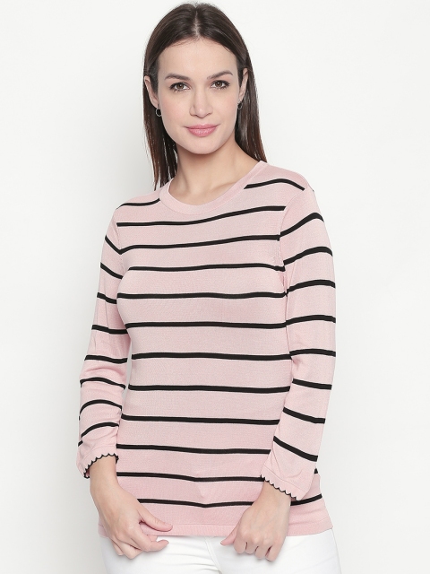 

Annabelle by Pantaloons Women Pink & Black Striped Sweatshirt