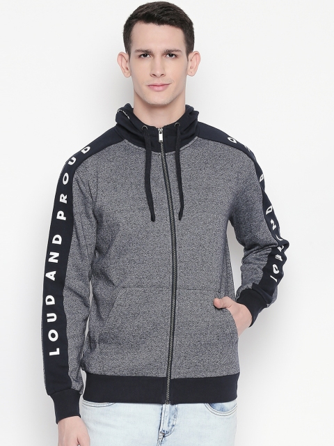 

SF JEANS by Pantaloons Men Navy Blue Printed Hooded Sweatshirt