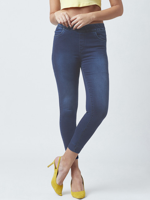 

Devis Women Blue Solid Skinny-Fit Denim Cropped Jeggings