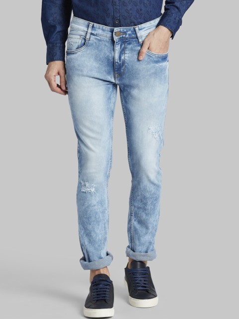 

Parx Men Blue Regular Fit Mid-Rise Low Distress Jeans