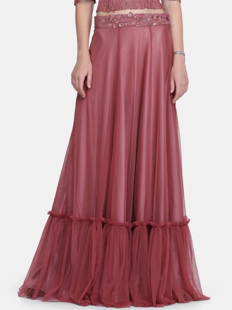

Ojjasvi Women Pink Solid Maxi Skirt