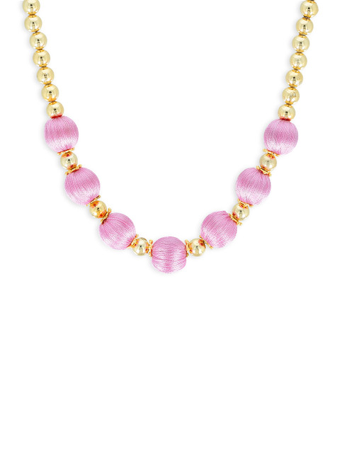 

AKSHARA Girls Rose & Gold-Toned Synthetic Handcrafted Necklace