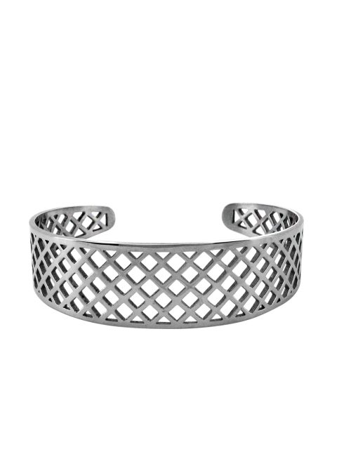 

Inox Jewelry Women Silver-Toned Solid Cuff Bracelet