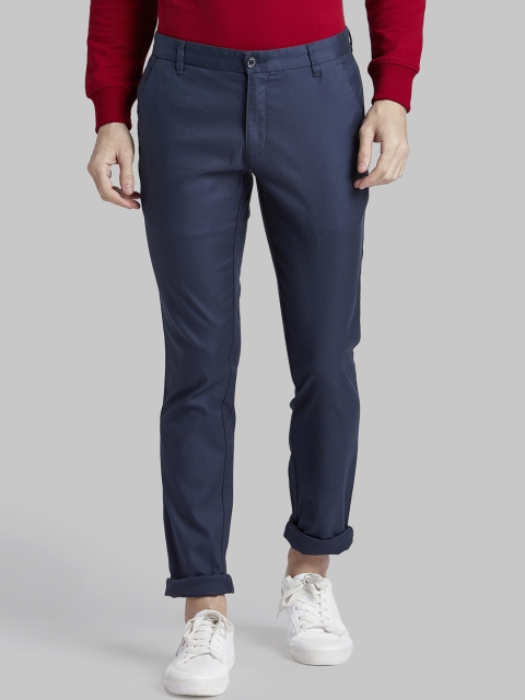 

Parx Men Navy Blue Regular Fit Solid Regular Trousers