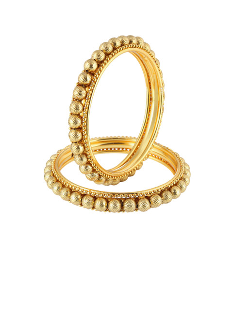 

Adwitiya Collection Set Of 2 24K Gold-Plated Embellished Bangles