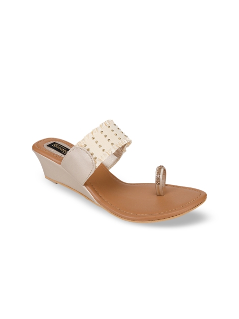 

Shoetopia Women Muted Gold-Toned Embellished Heels