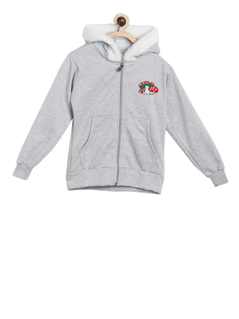 

SWEET ANGEL Boys Grey Solid Hooded Sweatshirt