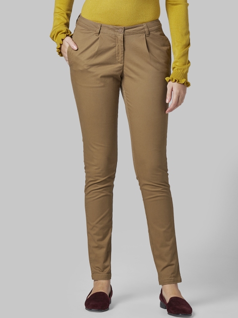 

Park Avenue Women Brown Regular Fit Solid Regular Trousers