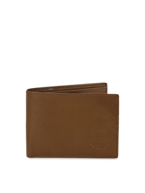 

Red Tape Men Tan Brown Textured Leather Two Fold Wallet