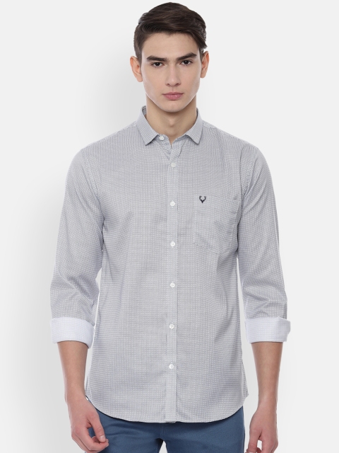 

Allen Solly Men Grey Slim Fit Checked Casual Shirt