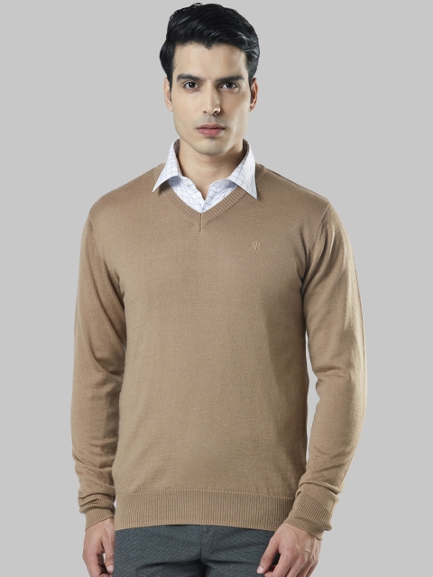 

Raymond Men Brown Solid Pullover Sweater