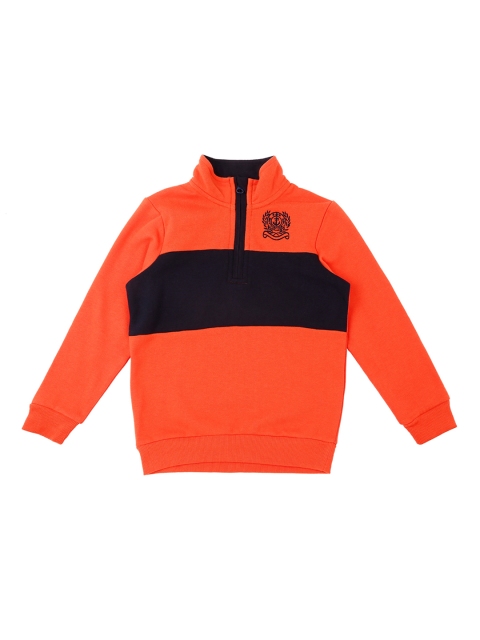 

Pantaloons Junior Boys Orange & Black Colourblocked Sweatshirt