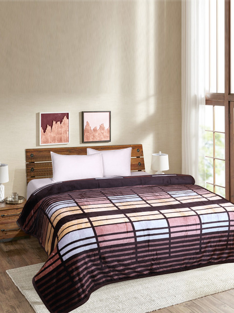 

Signature Multicoloured Checked Mild Winter 380 GSM Double Bed Blanket, Multi