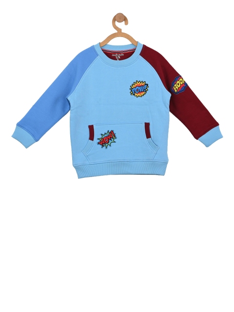 

Stupid Cupid Boys Blue Applique Detailed Sweatshirt