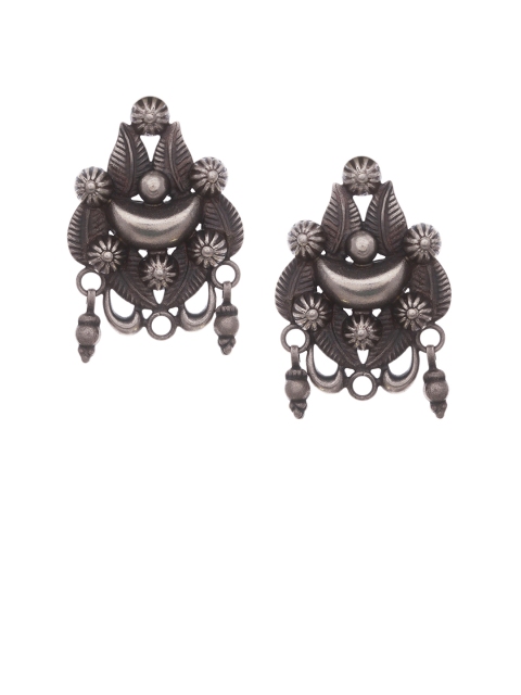 

Silvermerc Designs Silver-Toned Contemporary Drop Earrings