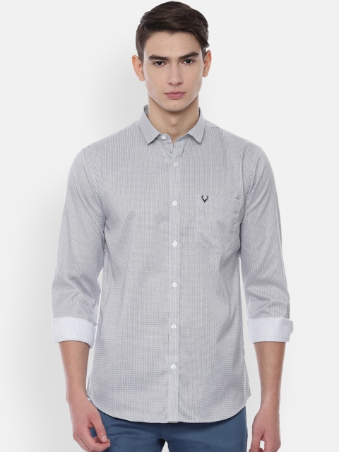 

Allen Solly Men Grey Slim Fit Checked Casual Shirt