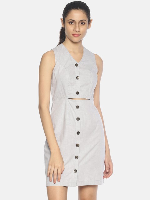 

AARA Women Solid Grey Sheath Dress