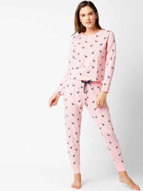 

I like me Women Peach-Coloured Striped Night Suit ILM-WNS-9116