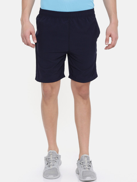 

IMYOUNG Men Navy Blue Solid Lounge Shorts