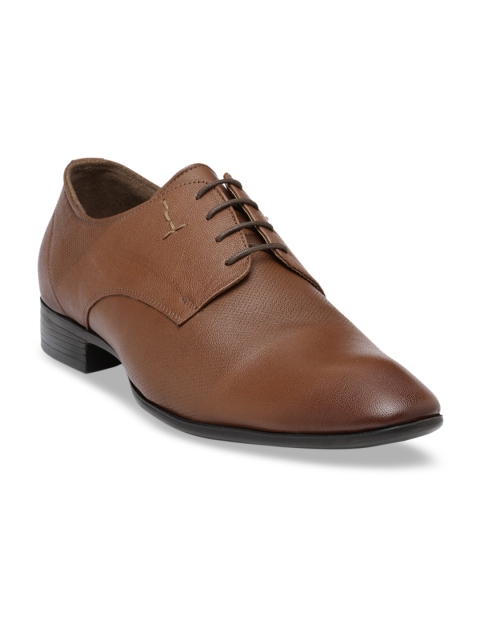 

Teakwood Leathers Men Tan Brown Textured Leather Derbys