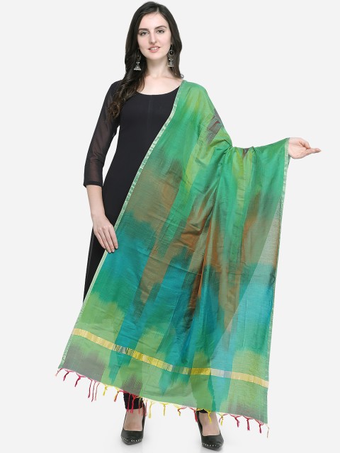 

Satrani Green Printed Dupatta