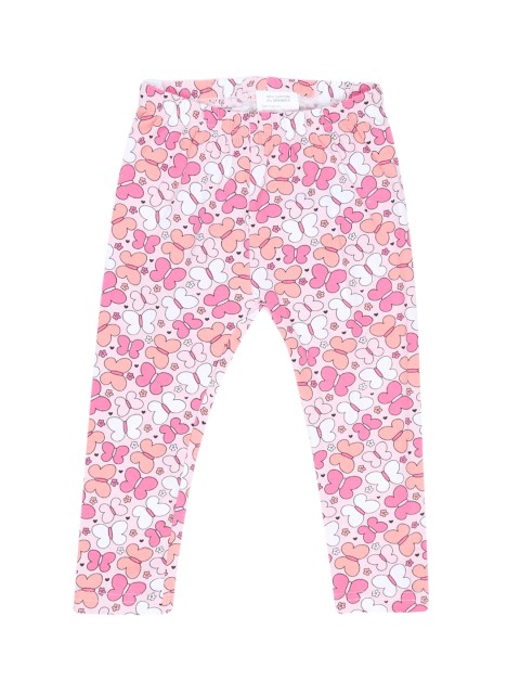 

Pantaloons Baby Girls Pink & White Printed Leggings
