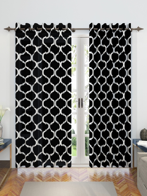 

Divine Casa Black & White Set of 2 Door Curtains