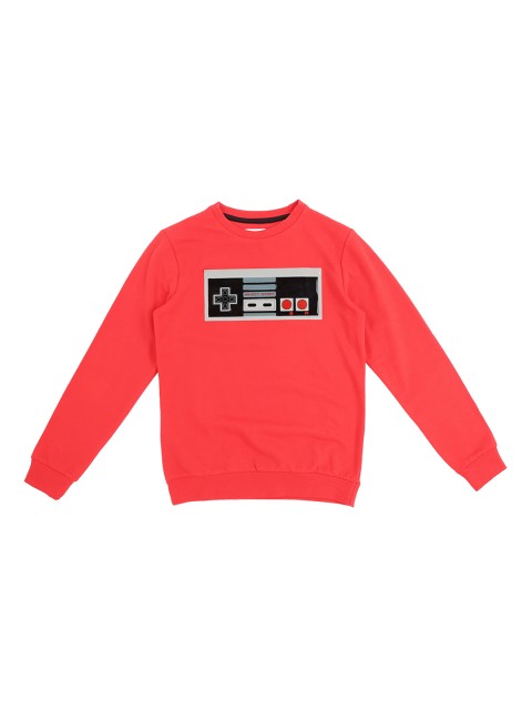 

Pantaloons Junior Boys Coral Red Printed Sweatshirt