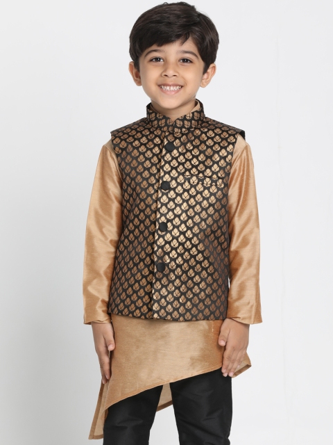 

JBN Creation Boys Black Printed Nehru Jacket