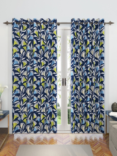 

Divine Casa Blue & Green Set of 2 Door Curtains