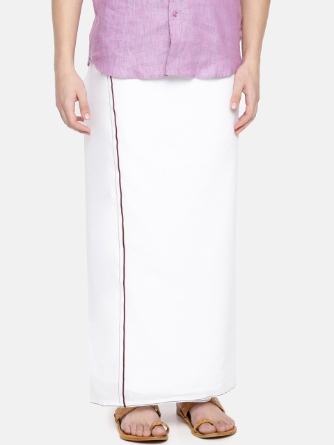 

Chennis Men White Solid Cotton Dhoti