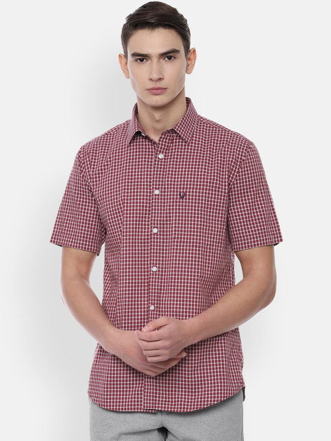 

Allen Solly Men Maroon & White Slim Fit Checked Casual Shirt